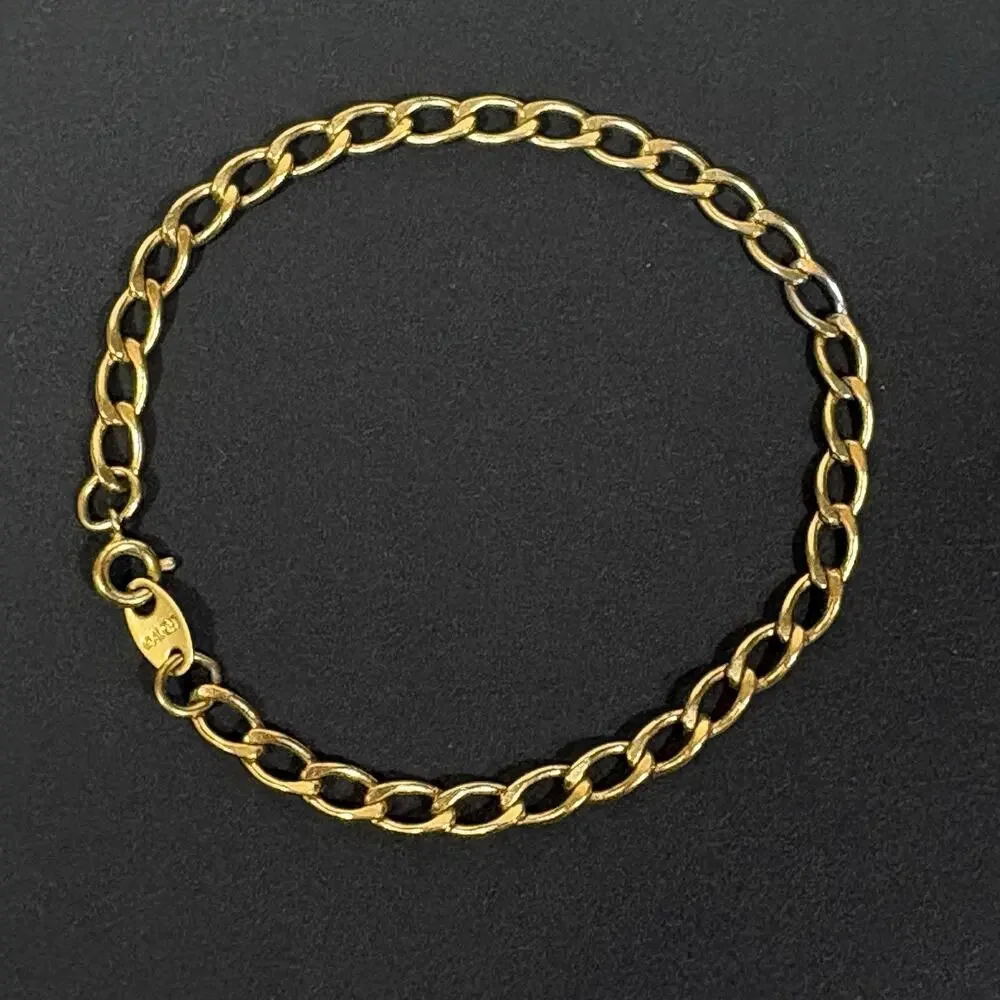 Avon Vintage Women’s Signed Gold Tone Curb Link Classic 7.5” Chain Bracelet
